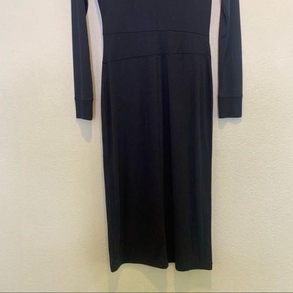 NWT rag & bone Black Draped Shaw Long Sleeve Turtleneck Midi Dress XS - Picture 8 of 11
